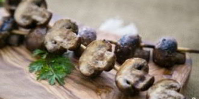 Рецепт шампиньонов на шпажках