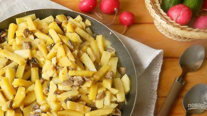 Рецепт Шампиньонов с картошкой жареные