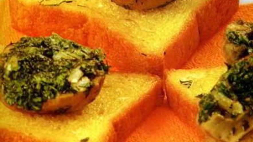 Рецепт шампиньонов с зеленым маслом