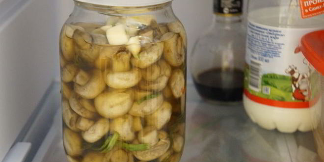 Рецепт соленых шампиньонов