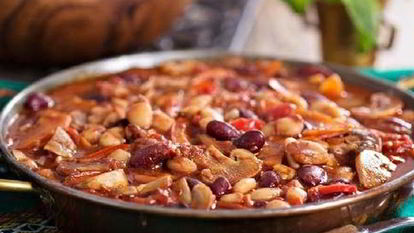 Рецепт Тушеных грибов с фасолью