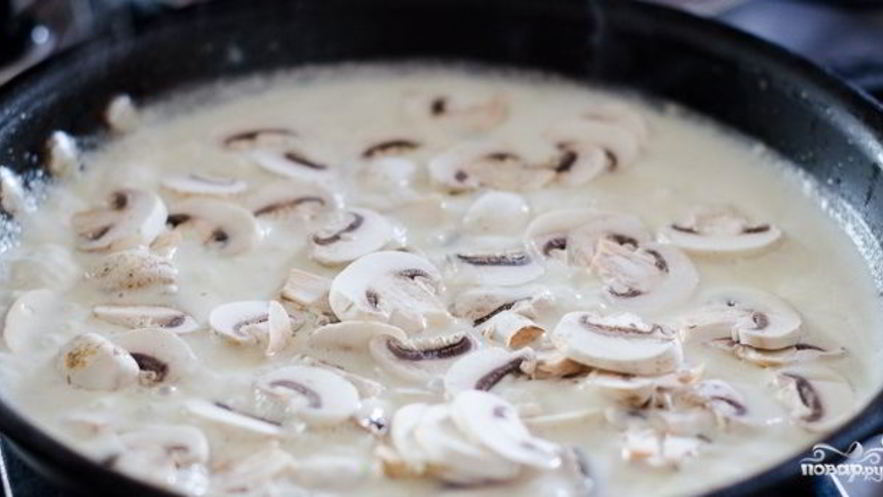 Рецепт жареных грибов со сливками