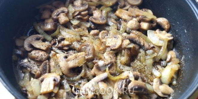 Рецепт жареных шампиньонов с луком