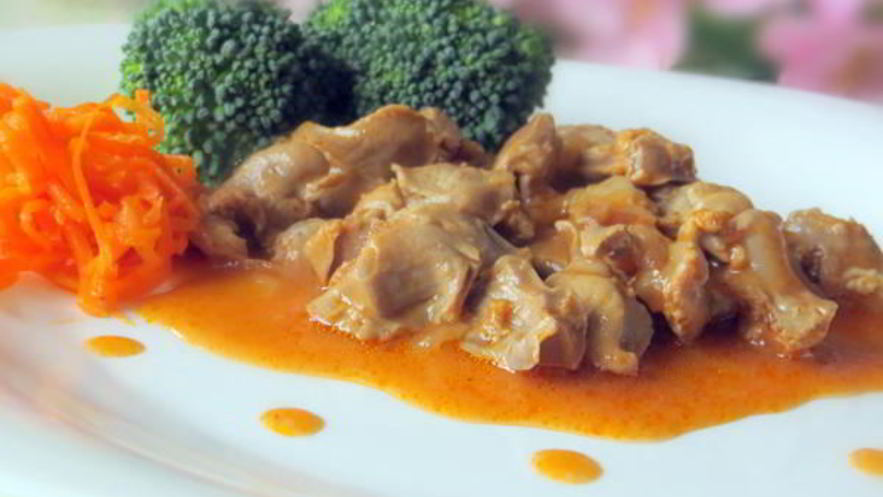 Рецепт гуляша из куриных желудочков