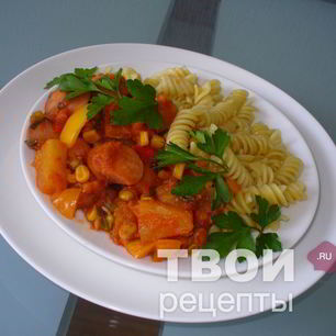 Рецепт Гуляша из сосисок