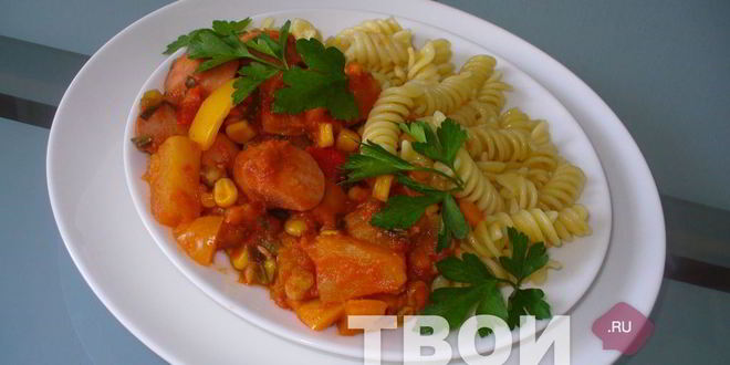 Рецепт гуляша из сосисок