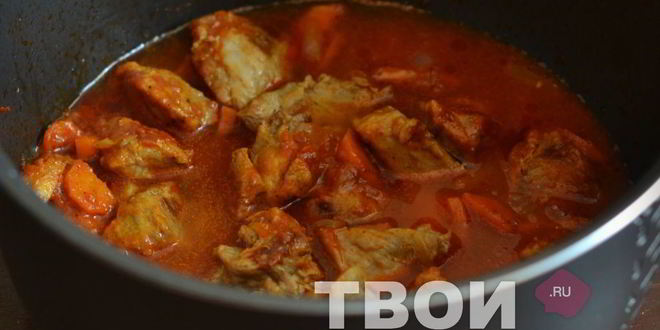 Рецепт гуляша из свинины в мультиварке