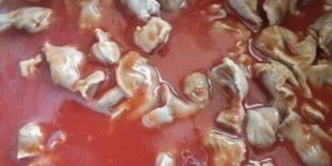 Рецепт гуляша из желудков куриных