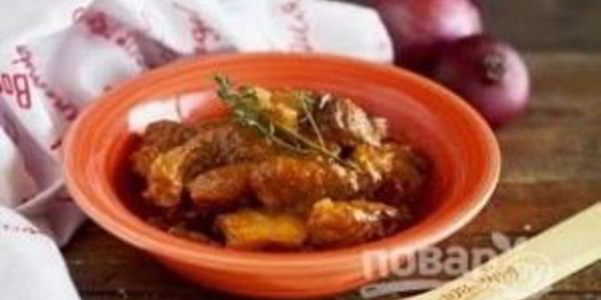 Рецепт гуляша с кнедликами