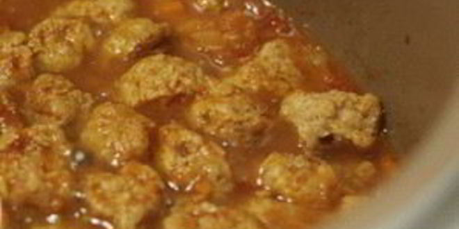 Рецепт гуляша соевого с помидорами