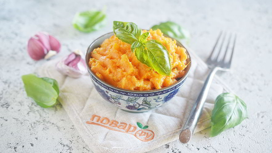 Рецепт картофельного пюре из батата с зеленью