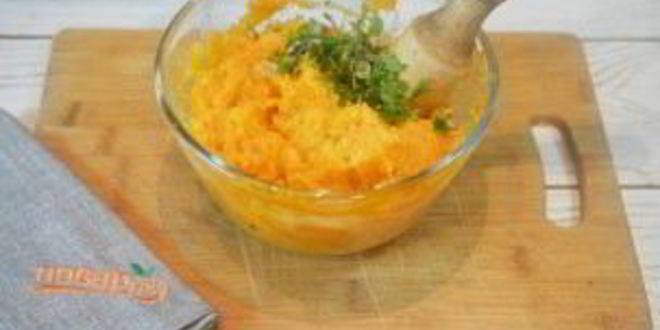 Рецепт картофельного пюре из батата с зеленью