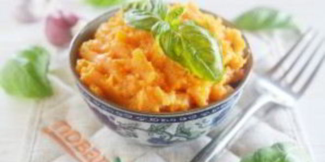 Рецепт картофельного пюре из батата с зеленью