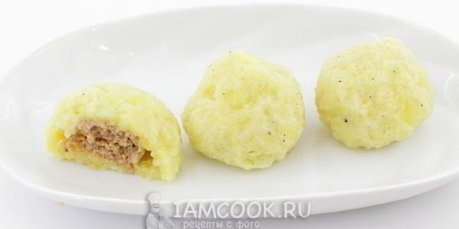 Рецепт клецек картофельных с мясом