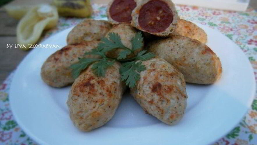 Рецепт котлет с овощами, фаршированные помидорами