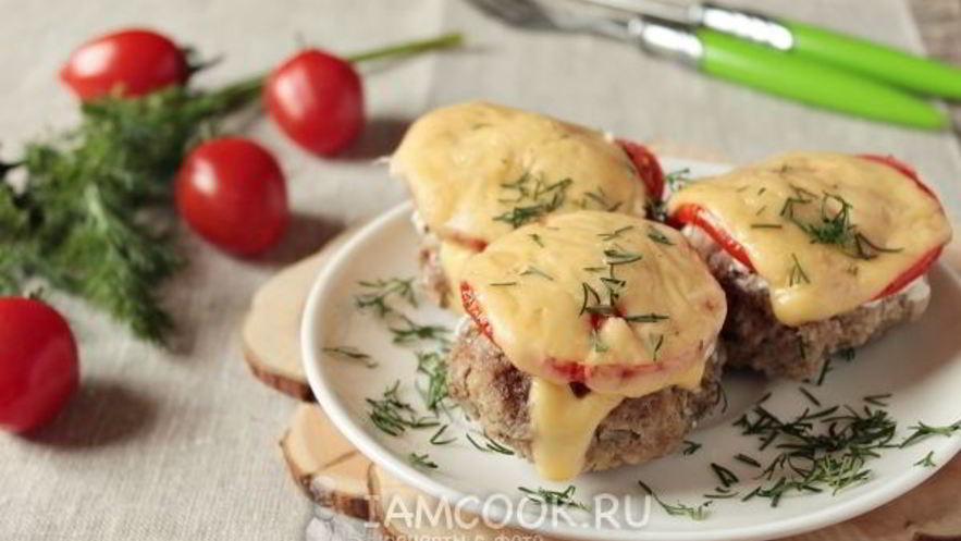 Рецепт котлет с помидорами и сыром в духовке