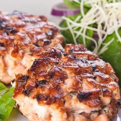 Рецепт Рыбных котлет тартар из семги со шпинатом, луком и сыром