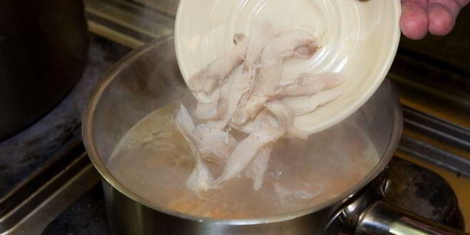 Рецепт куриной лапши с опятами