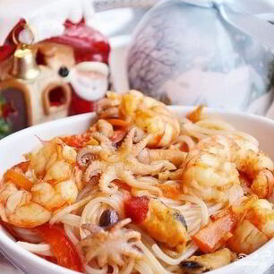 Рецепт Лапши с морепродуктами по-китайски