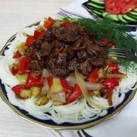 Рецепт Лапши вок с говядиной и овощами