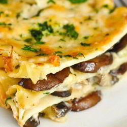 Рецепт Домашней лазанья с сыром и грибами