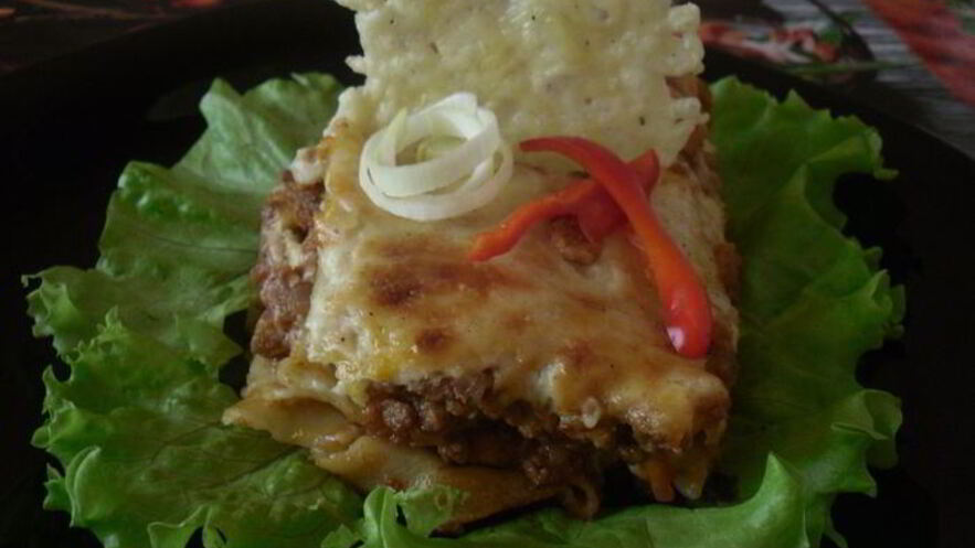 Рецепт лазаньи аль форно с сырными чипсами