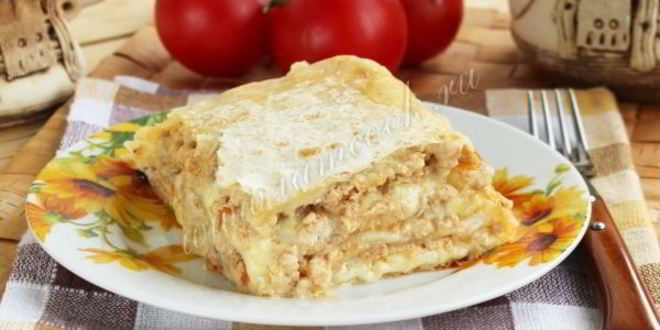 Рецепт лазаний из лаваша с фаршем
