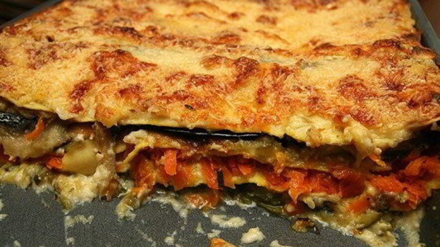 Рецепт лазаний с баклажанами, песто, фундуком и петрушкой
