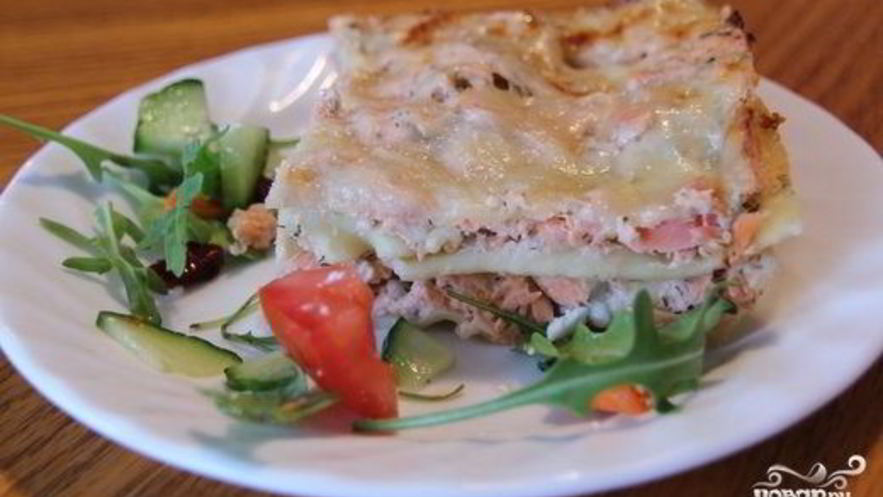 Рецепт лазаний с форелью