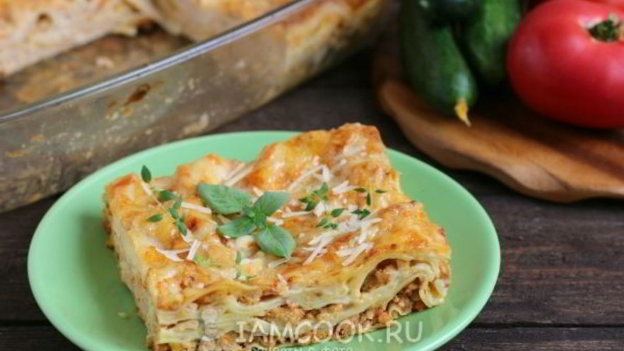 Рецепт лазаний с куриным фаршем
