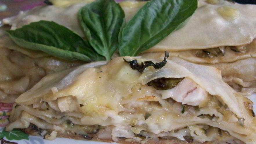 Рецепт лазаний с цукини и курицей