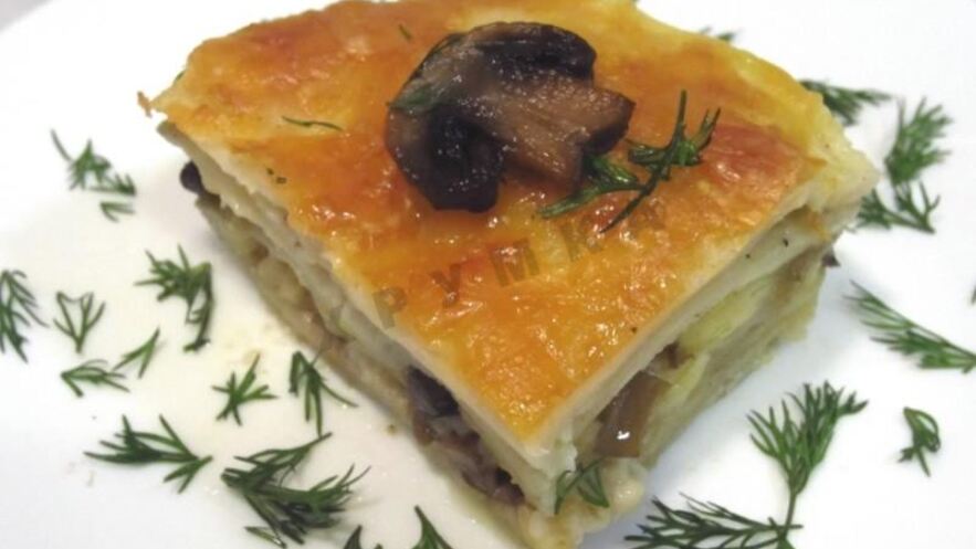 Рецепт лазаний с твердым сыром и шампиньонами