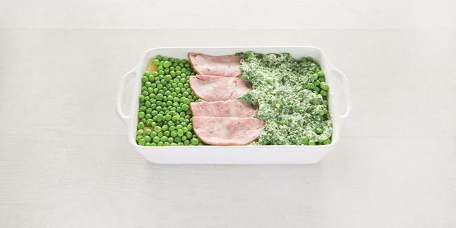 Рецепт лазаний с ветчиной, горошком и творогом