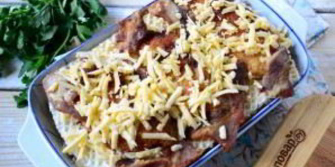 Рецепт вафельной лазанья с курицей