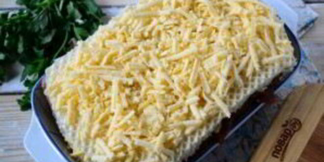 Рецепт вафельной лазанья с курицей
