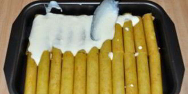 Рецепт каннеллонь с фаршем под соусом бешамель