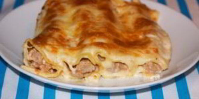 Рецепт каннеллонь с фаршем под соусом бешамель
