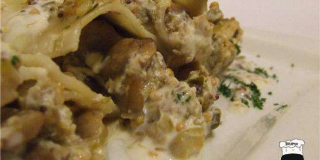 Рецепт каннеллонь с грибами и креветками под пикантным соусом