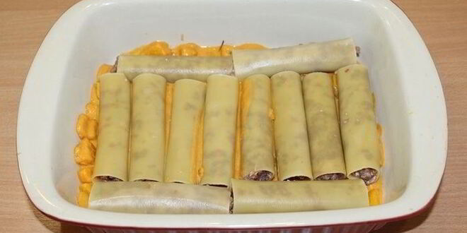 Рецепт каннеллонь с тыквенным соусом