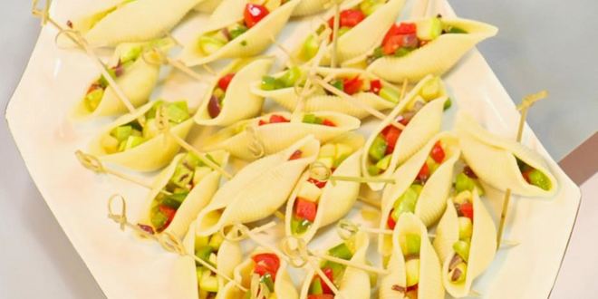 Рецепт конкильонь, фаршированных острым рататуем