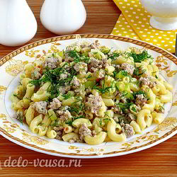 Рецепт Макарон с фаршем и кабачками