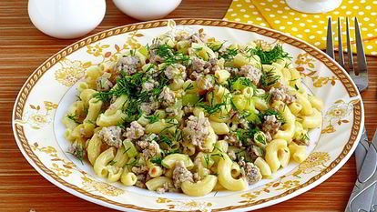 Рецепт Макарон с фаршем и кабачками