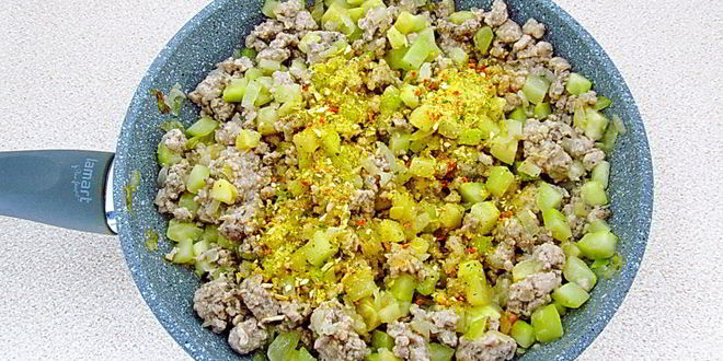 Рецепт макарон с фаршем и кабачками