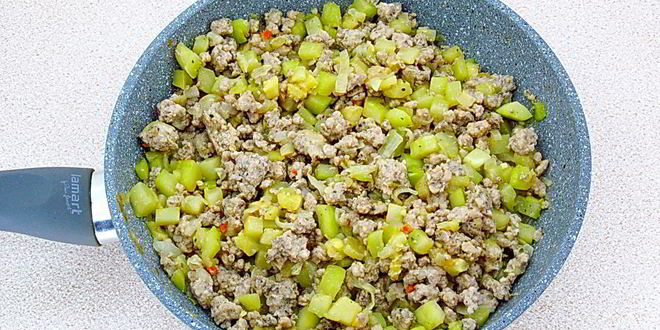 Рецепт макарон с фаршем и кабачками