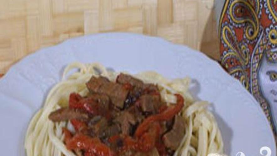 Рецепт макарон с говядиной и перцем