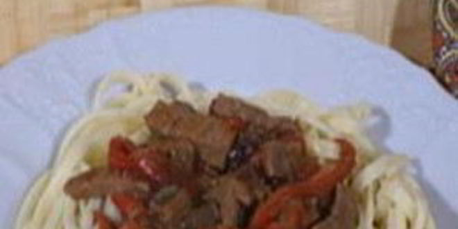 Рецепт макарон с говядиной и перцем