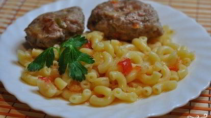 Рецепт Макарон с котлетами