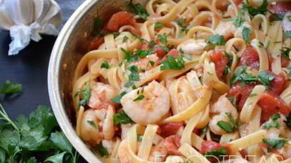 Рецепт Макарон с креветками