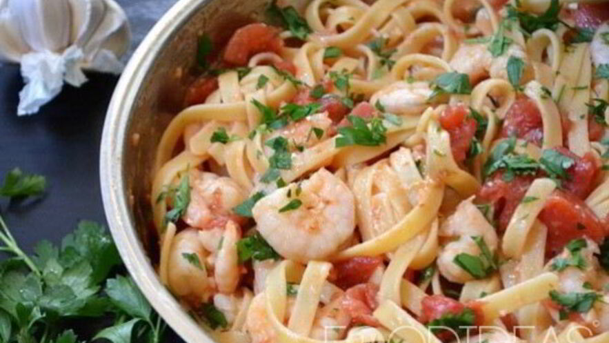 Рецепт макарон с креветками