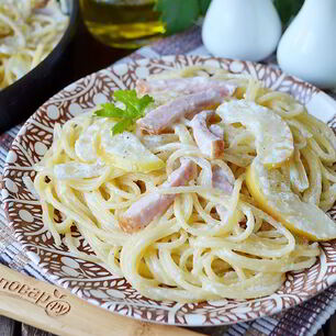 Рецепт Неожиданных спагетти с коньяком